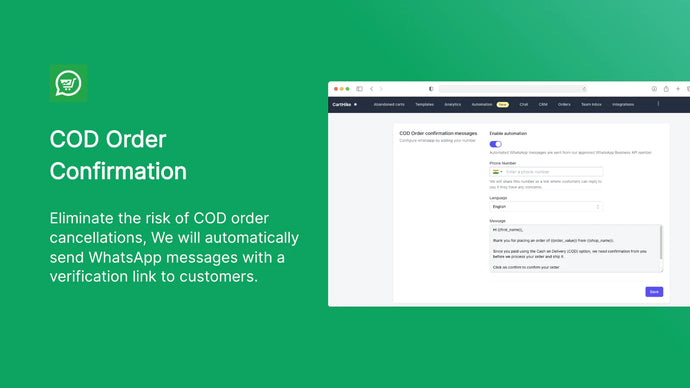 Automated COD order Confirmation