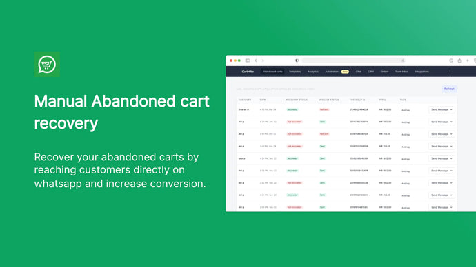 Manual Abandoned Cart Recovery On Whatsapp