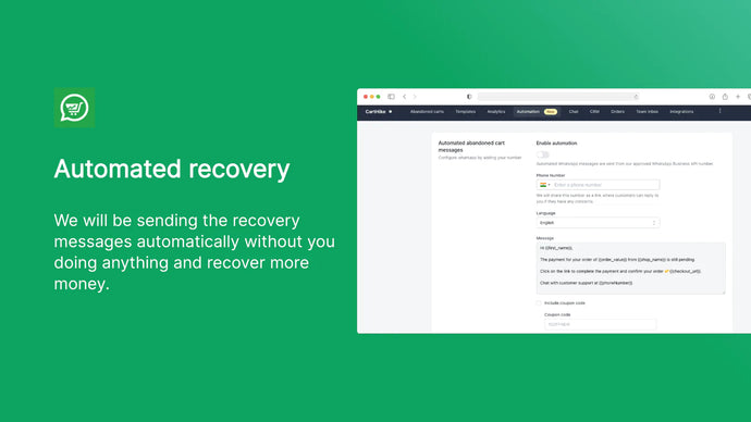 Automated Abandoned Cart Recovery on Whatsapp